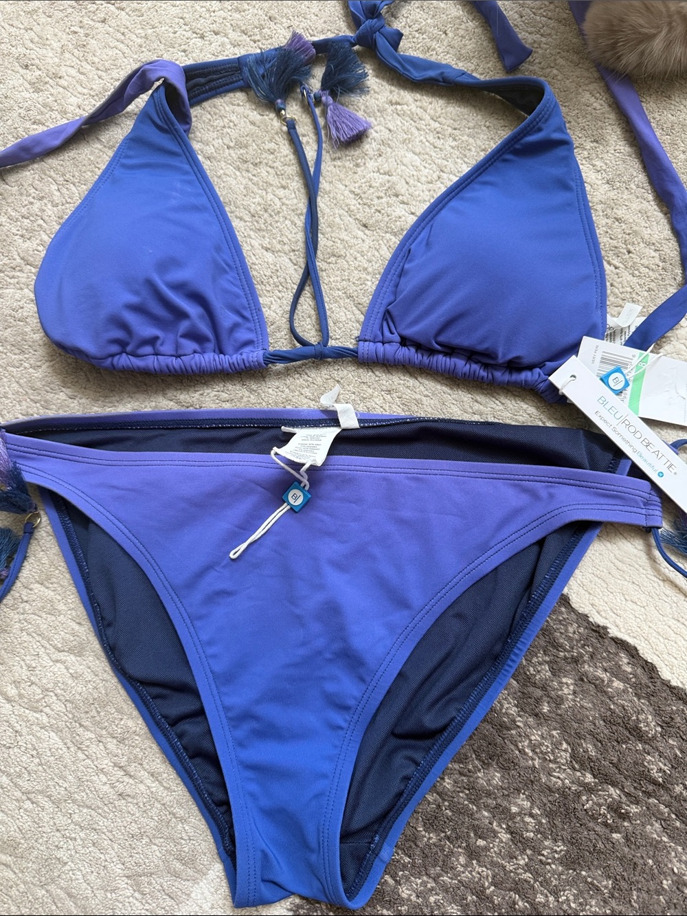 Bleu Rod Beattie Royal Blue Triangle Bikini Set